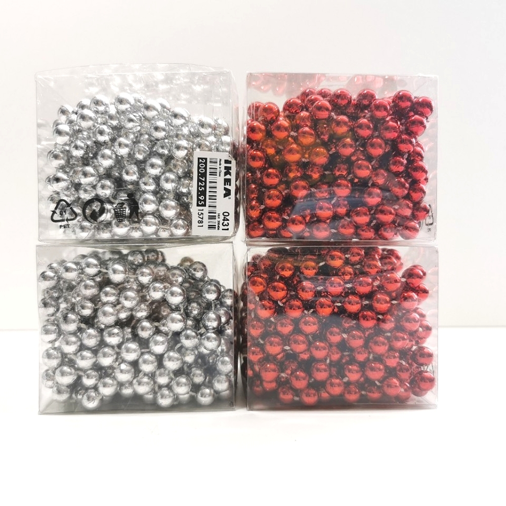 IKEA | Holiday Silver and Red Beaded Garlands